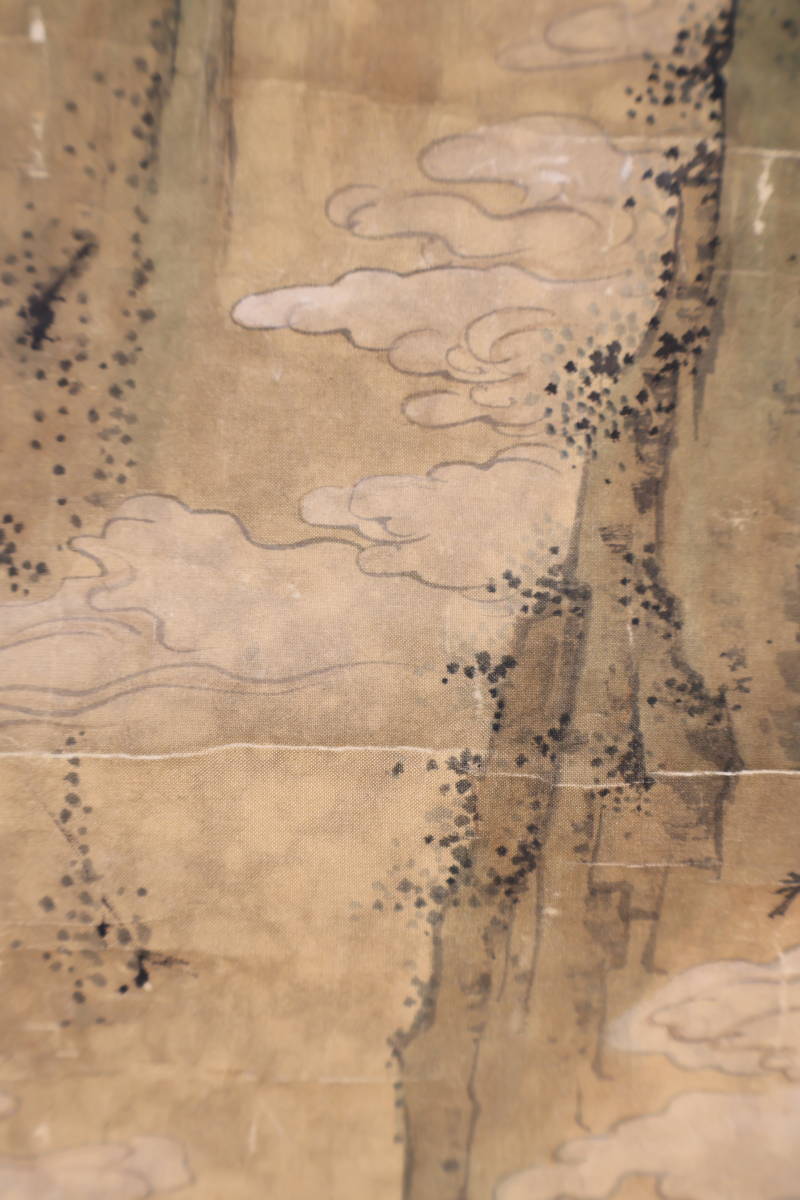 陳少梅 中国画 掛け軸 山水画 中堂 小邨山景図 サイズ：77×175cm 肉筆 掛軸