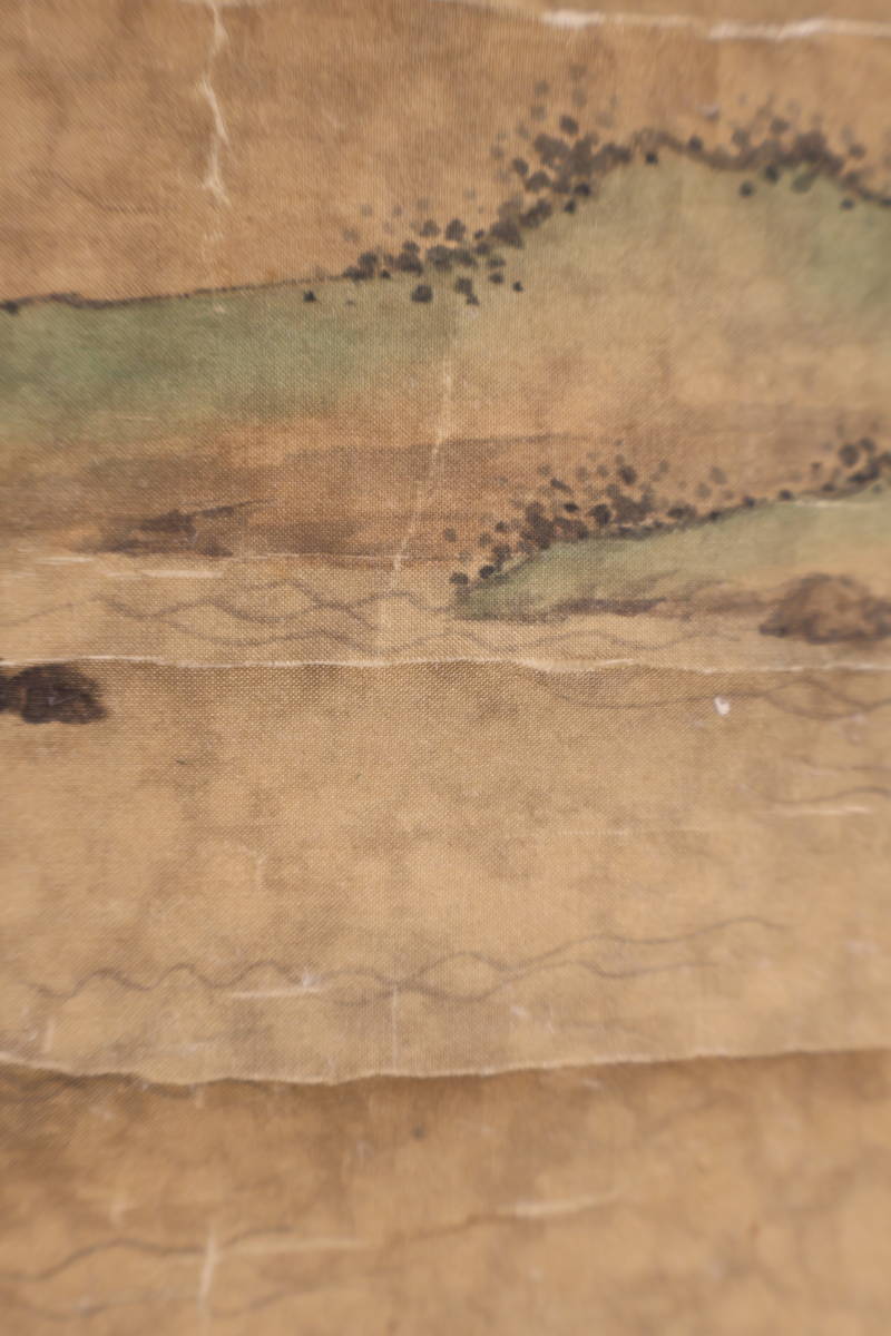 陳少梅 中国画 掛け軸 山水画 中堂 小邨山景図 サイズ：77×175cm 肉筆 掛軸