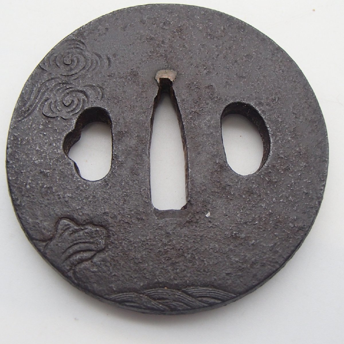 鍔 武州住國廣 鉄鐔 在銘 国広 拵 日本刀 刀装具 骨董 古美術 江戸時代