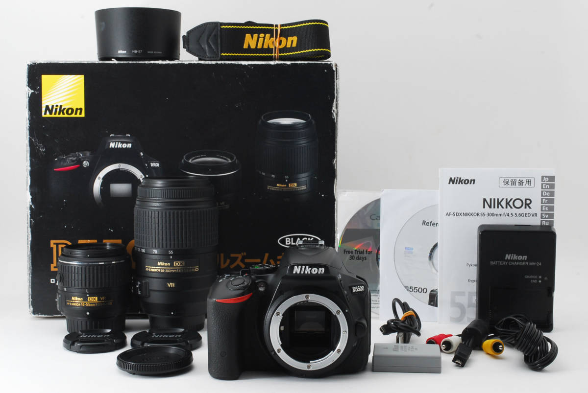 Nikon D5500デジタル一眼レフカメラ レンズ3本、フィルター3種類付き