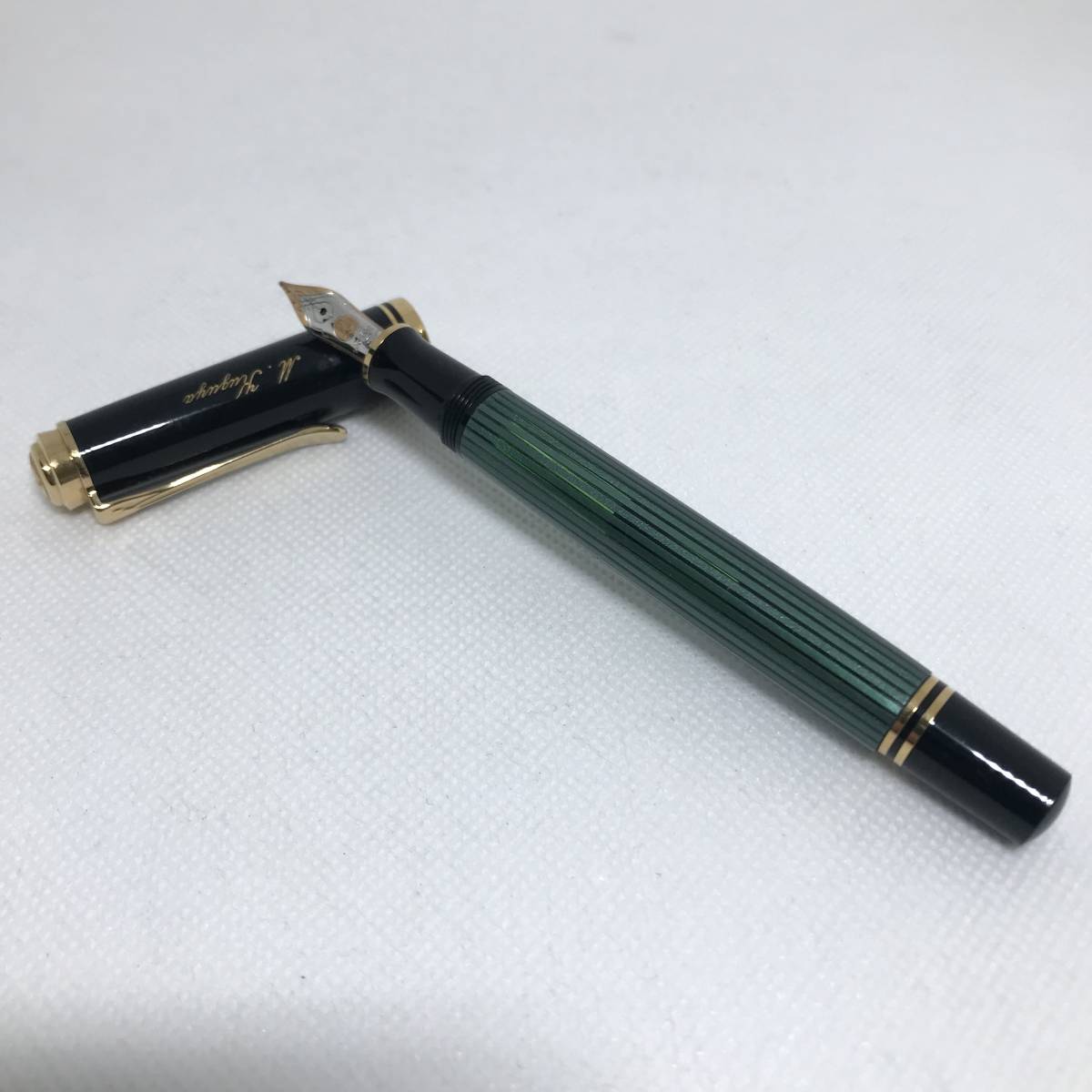 Pelikan ペリカン 万年筆 2点 まとめ 14C 585 F 緑縞 グリーン