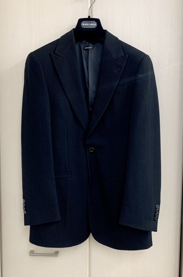 タグ付き未使用品 GIORGIO ARMANI ジョルジオ アルマーニ テーラードジャケット シングル 総裏地 ウール 44 fah 4A614