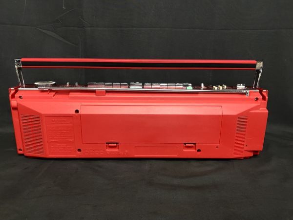 S435】昭和レトロ SANYO サンヨー ダブルラジカセ MR-WU4D 赤色 通電