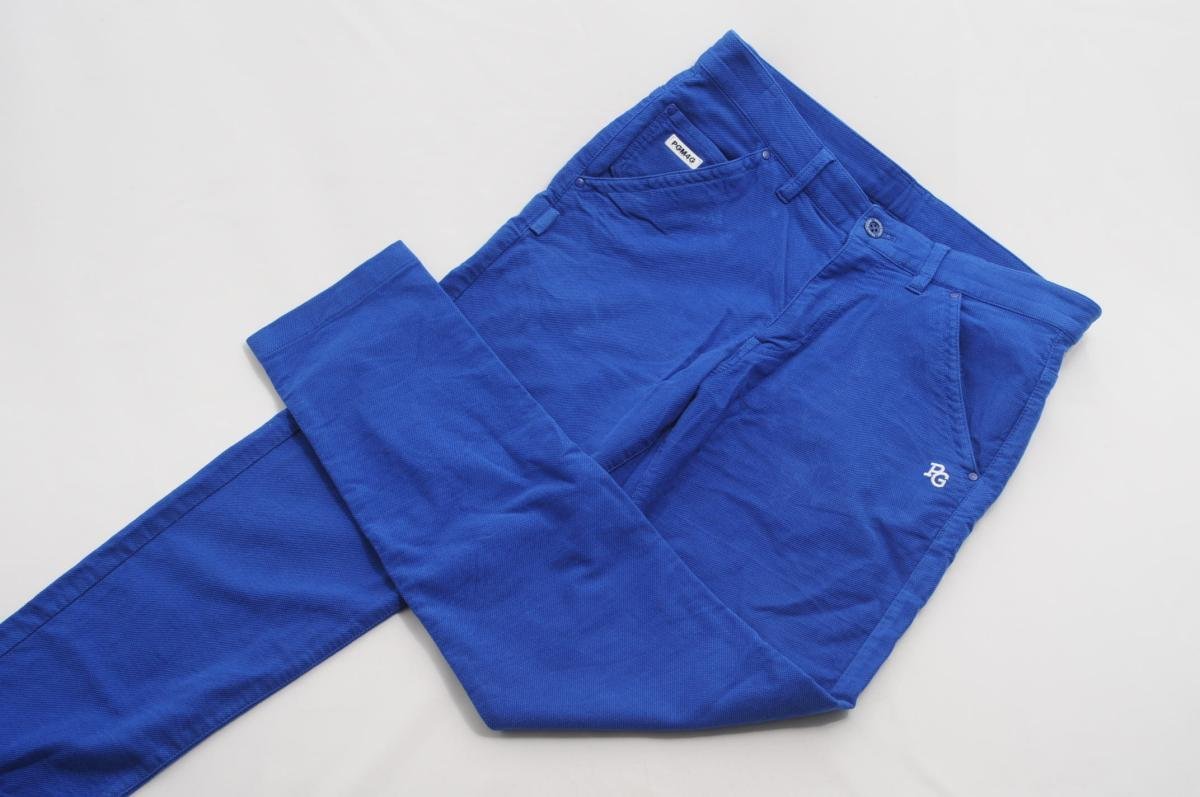 coco★パーリーゲイツ★ロングパンツ★シンプル★ストレッチ★青★ブルー★4(M)★USED※レターパックプラス発送可★72226