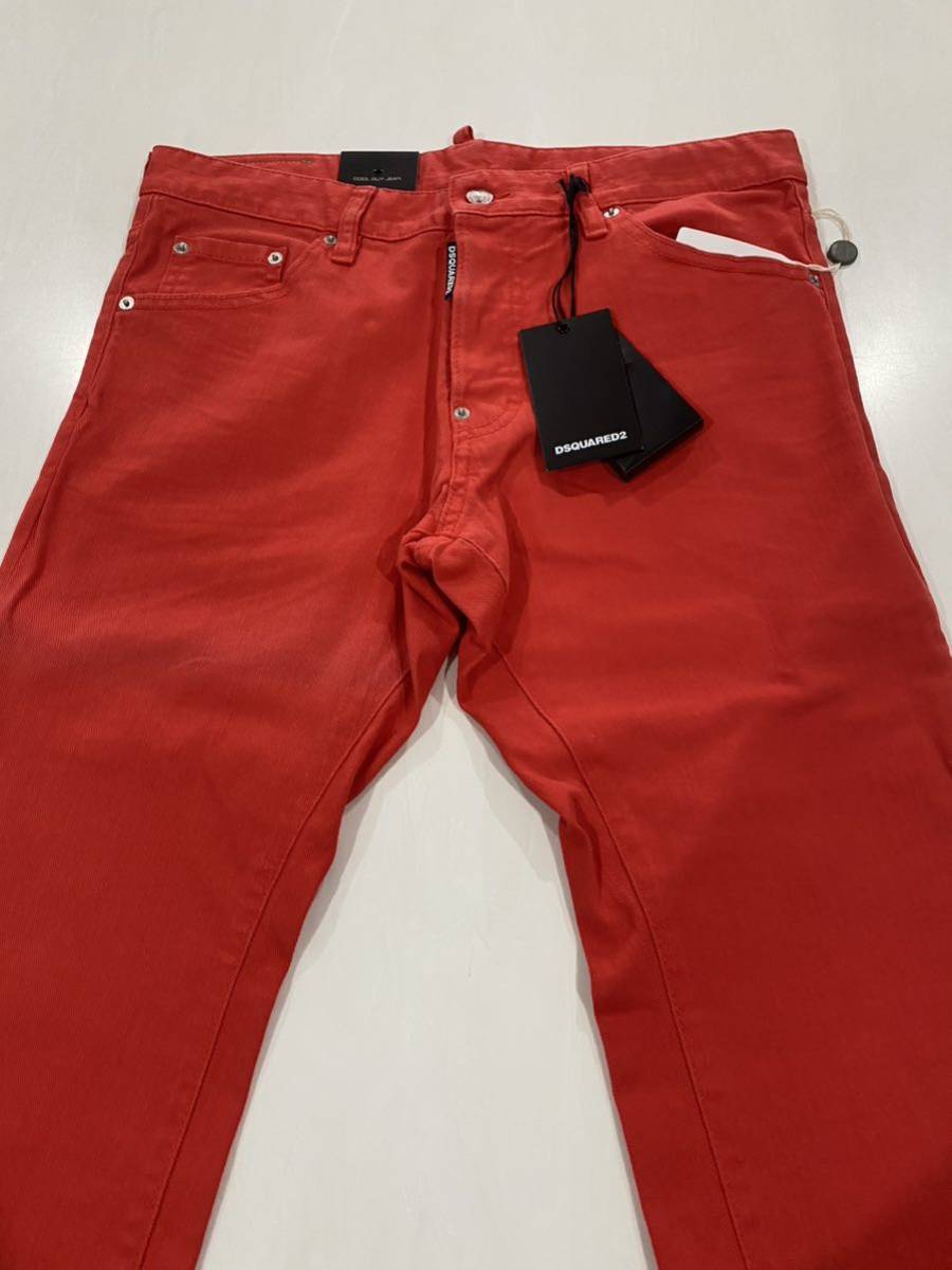 ★DSQUARED2 ディースクエアード ★　カラーストレッチジーンズ　レッド　48サイズ