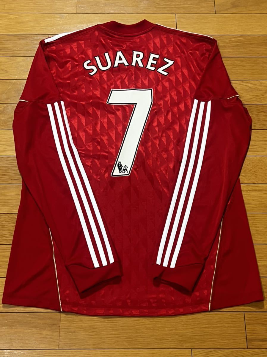 ★正規品★リバプール11-12(H) #7 スアレス 長袖ユニフォーム Ｌサイズ 2011-2012 アディダス最終 2010 ウルグアイバルセロナジェラード