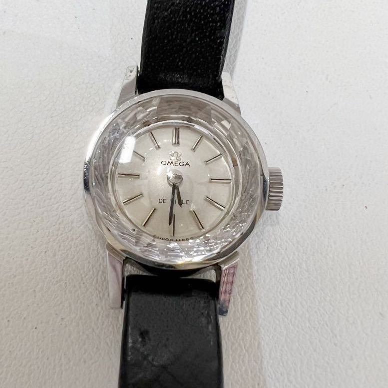 1円スタート// OMEGA Deville デビル Mnaual 17mm カットガラス 腕時計