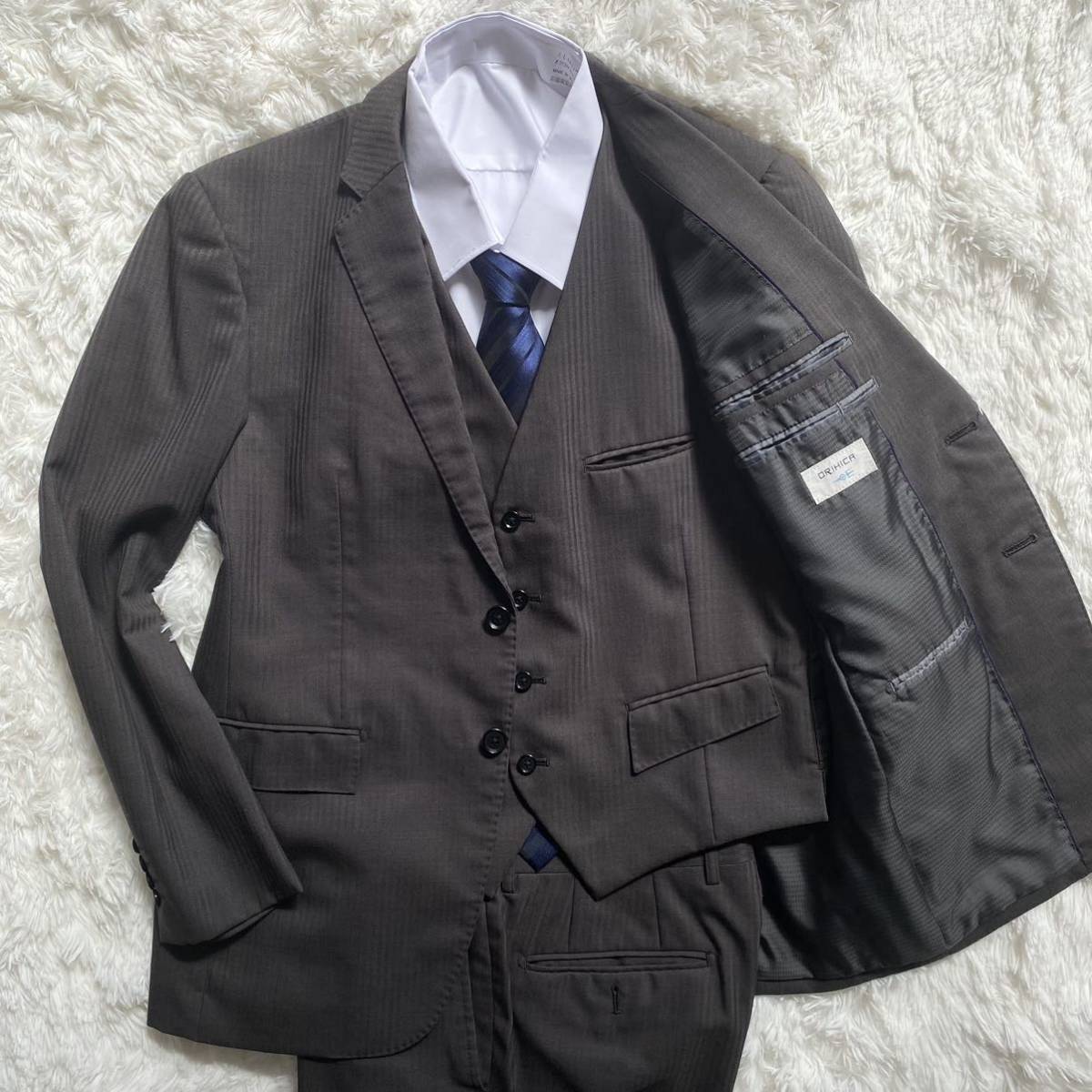 【美品】オリヒカ　ORIHICA スリーピーススーツ　紳士服　ビジネスマン 贅沢3ピース! オリヒカ【紳士の定番】ORIHICA スーツ スリーピース