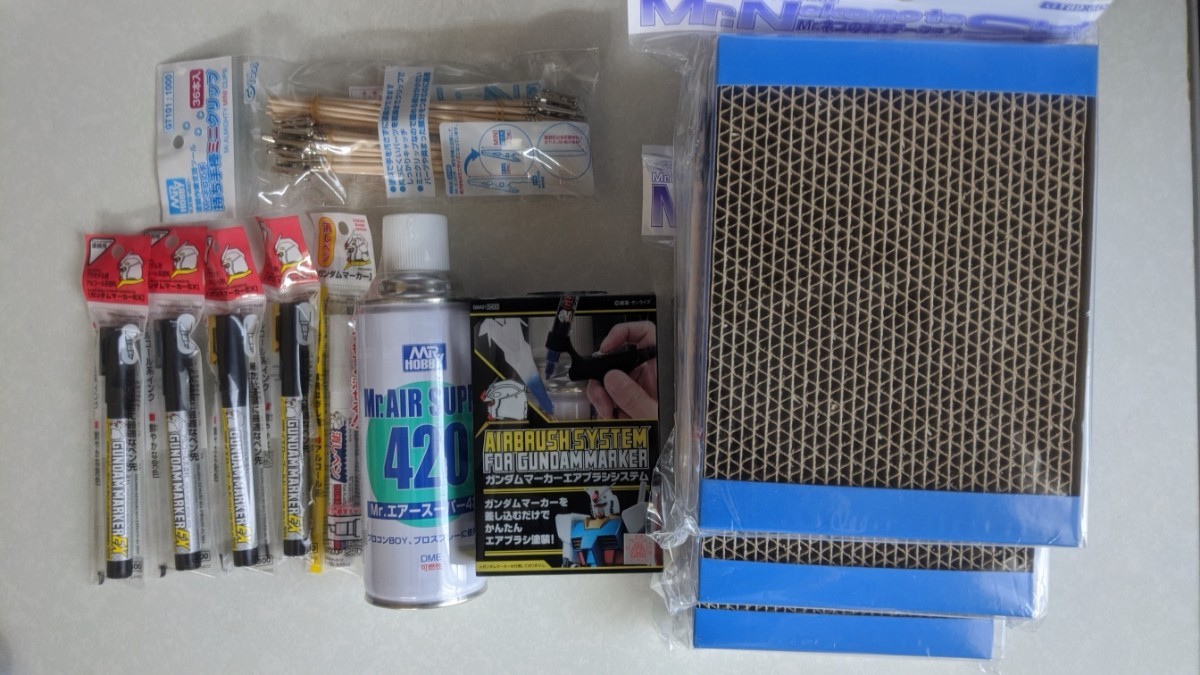 ガンダムマーカーエアブラシシステム ネコの手ステーション Mr.ネコの手シリーズ 持ち手棒ミニクリップ Mr.エアースーパー420 消しペン
