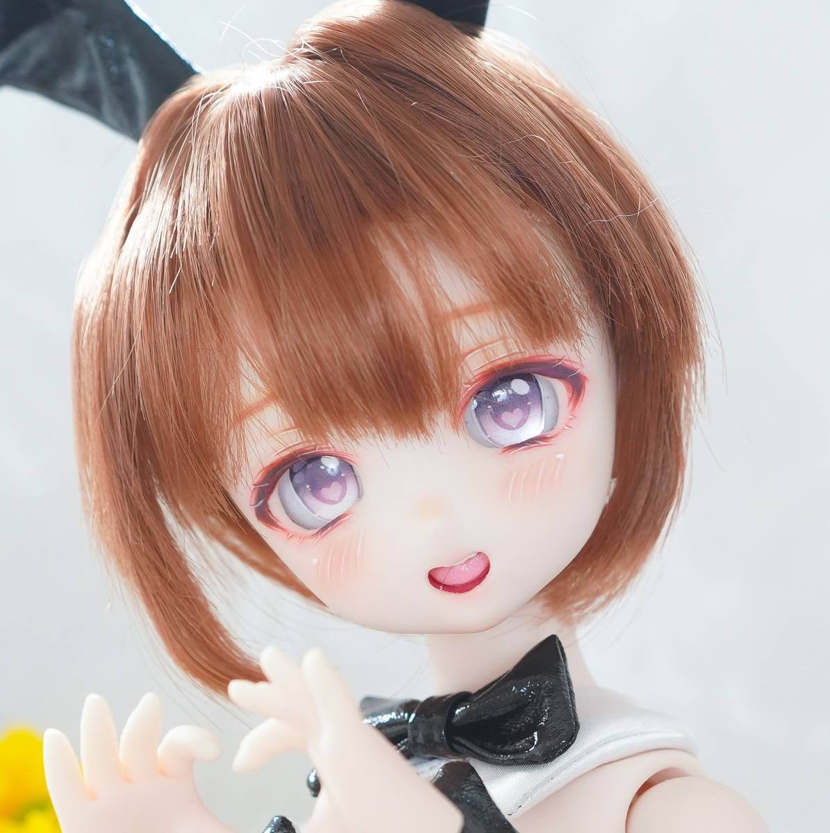 きゃとろん＊DDH-27SW肌 ソフビ盛り開口カスタムヘッド＋ 自作アイ2種