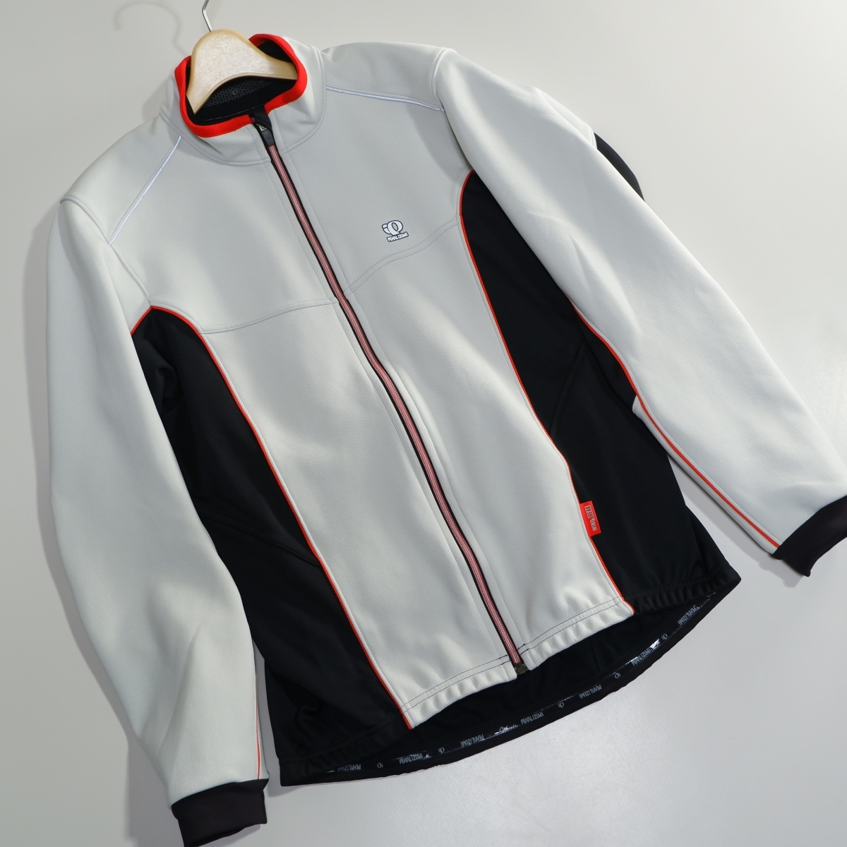 パールイズミ 白黒赤 防寒 サイクルジャージ上 メンズL