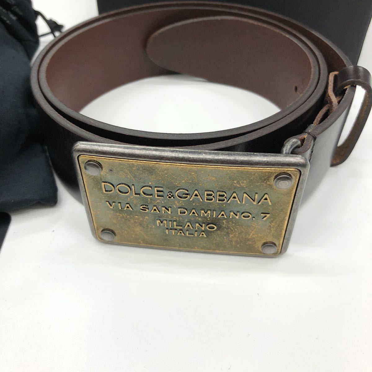 Y4/【中古】ドルチェ&ガッバーナ DOLCE&GABBANA ベルト 85cm 34インチ ブラウン メンズ