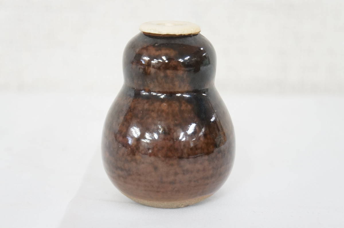 陽炎園 膳所焼 茶入 共箱 茶道具 陶磁 工芸品 2204186041 栗山園