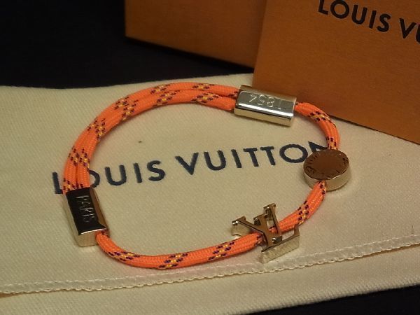■新品同様■ LOUIS VUITTON ルイヴィトン MP2144 LVフルオ ブレスレット アクセサリー メンズ レディース オレンジ系 AK3636キk