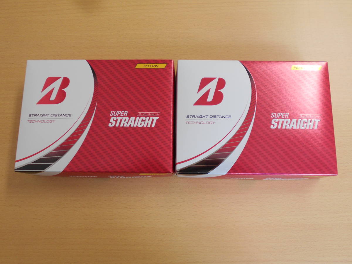 ■2023年　ブリヂストンゴルフ　スーパーストレート　２ダース　イエロー/パールホワイト　新品■