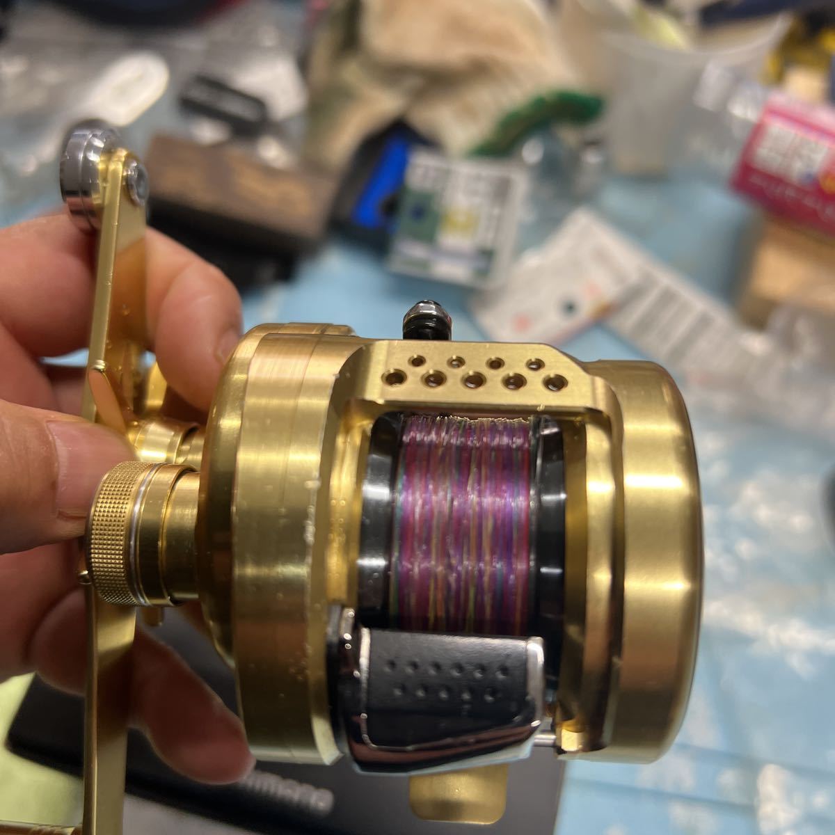 シマノ オシアコンクエスト201PG左ハンドル 夢屋バランスハンドル付き