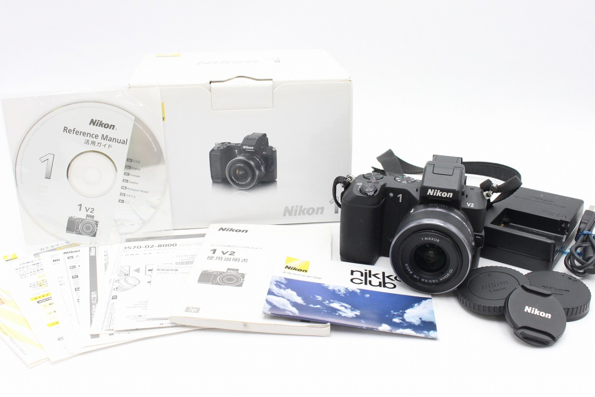 V2 0 Nikon ブラック N1V2HLKBK ストロボ付き 【行董】 Nikon ニコン