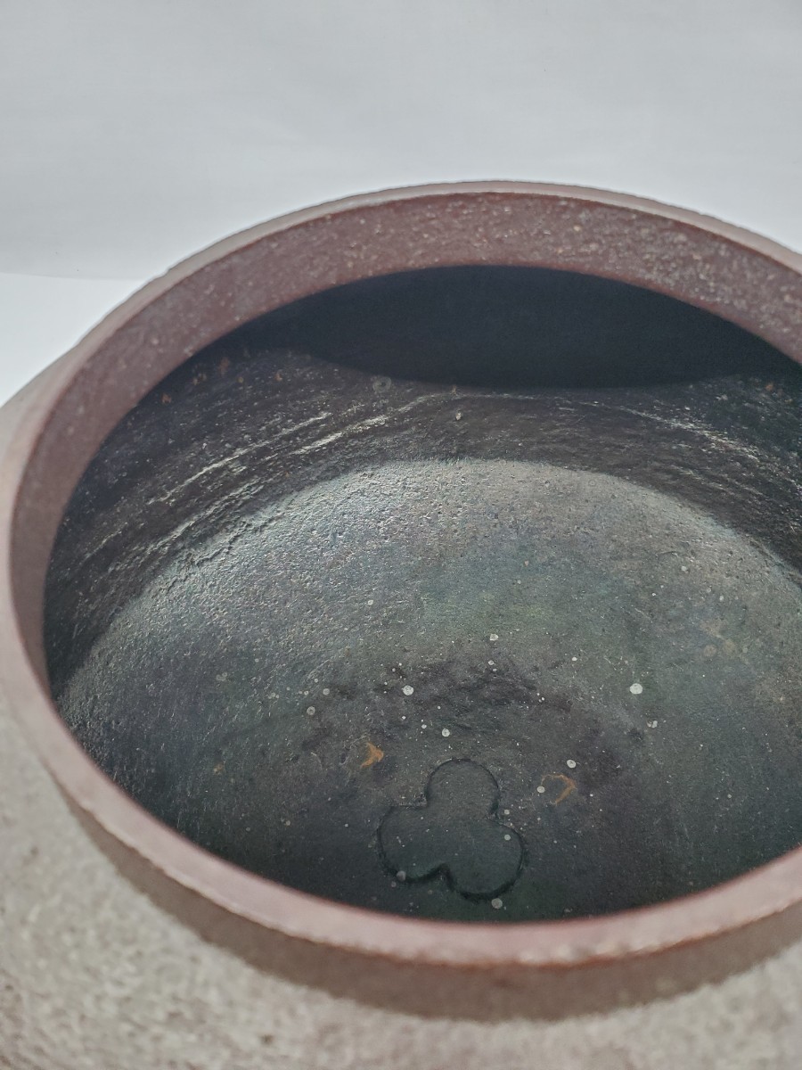管50 平丸立口釜（はじき肌）「人間国宝 高橋敬典」（共箱）＜釜鐶