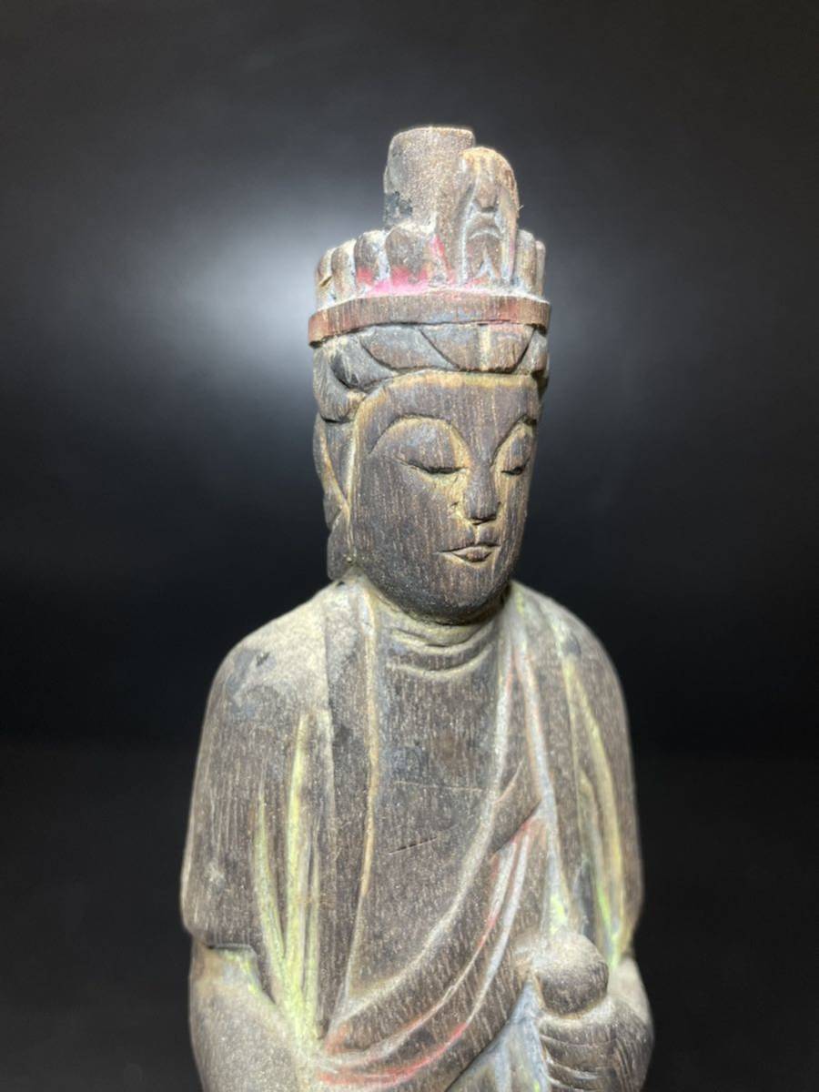 仏教美術 木彫 仏像 本時代 鍍金 彩色仏像 時代物 彩色木彫 立像 立佛