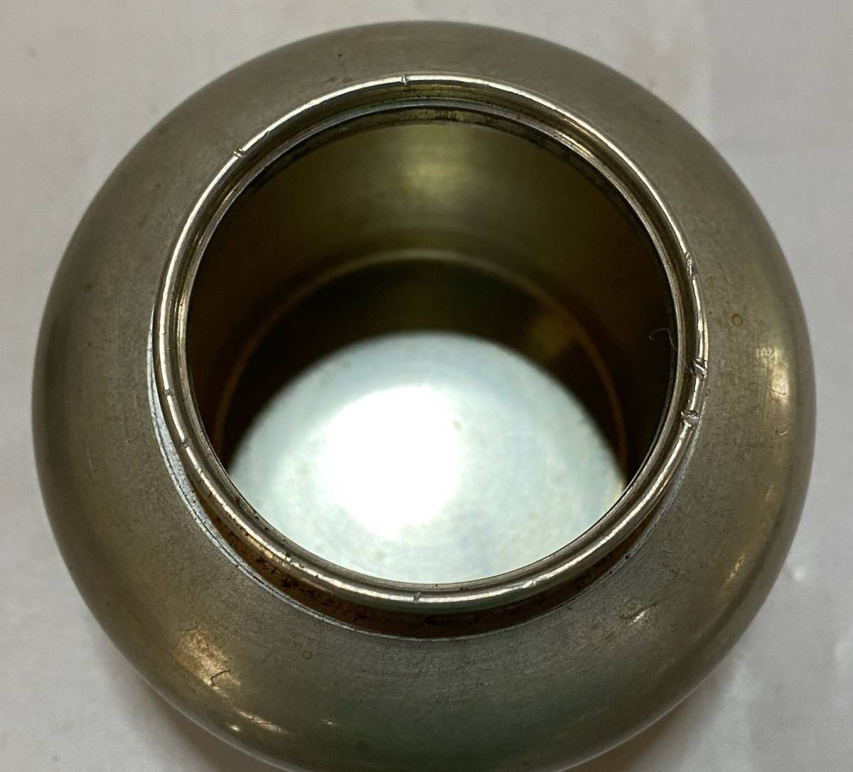 茶道具 その5 錫製 茶入 乾茂號造 検；古錫 骨董 アンティーク 旧家 