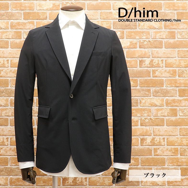 1円/春夏/D/him/48サイズ/快適ジャケット スーパーストレッチ 無地 ベーシック 軽い着心地 アンコン 楽ちん 新品/黒/ブラック/da318/