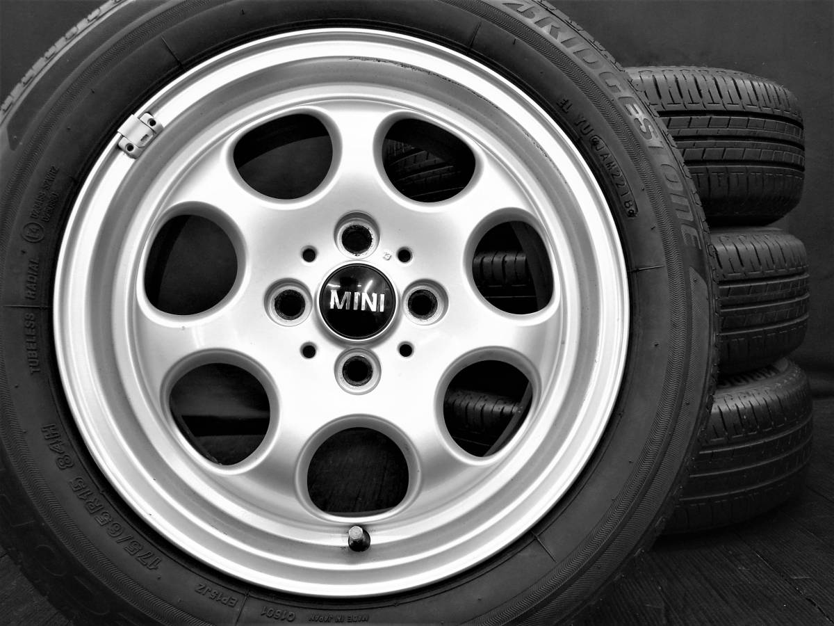 ミニ　クーパー　純正ホイール　175/65R15 ☆極上品!! BMW MINI 純正アルミホイール+極上国産タイヤ 175/65R15 4