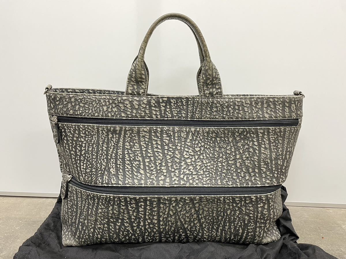 象革?トートバッグ リアル エレファントレザー?メンズ ビジネスバッグ 大容量 本物 象革 幅約43㎝ 希少品