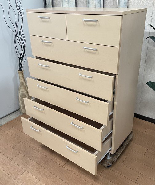 廃盤 無印良品 木製チェスト 6段ワイド メープル突板 無印良品 希少