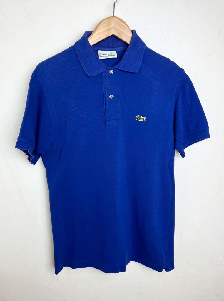 LACOSTE ラコステ フランス製 鹿子ポロシャツ ブルーー L 1212L サイズ