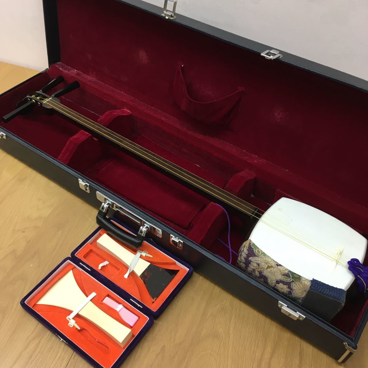 楽器、器材 三味線 撥 白象撥 3本セット 和楽器 ケース付き バチ