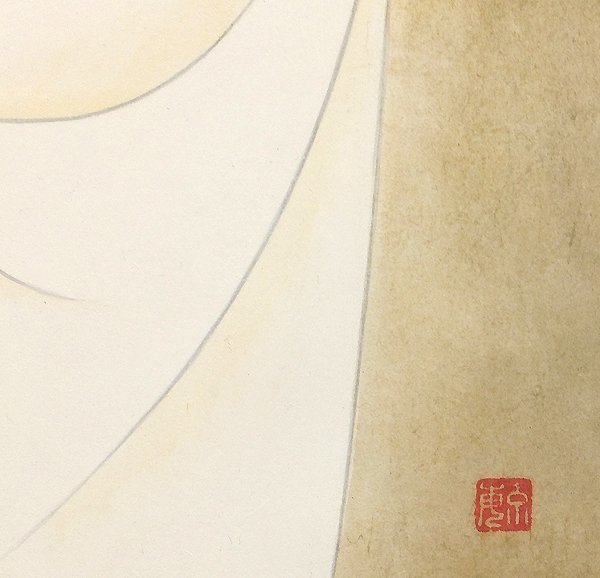 GLC】安田育代 「母と子」 日本画10号共シール 無所属 百貨店個展多