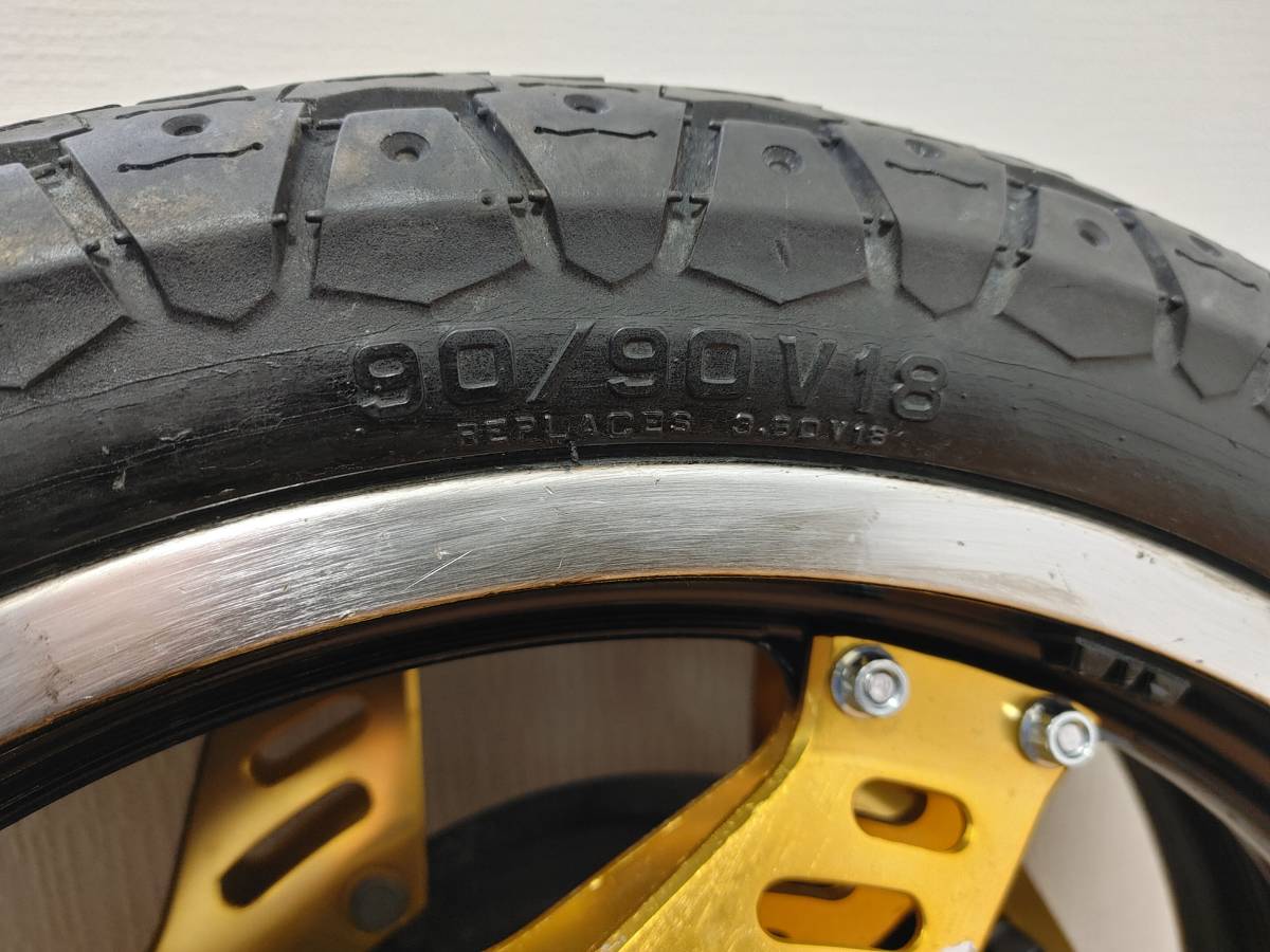 CBX400F ゴールド アルマイト加工 バイクホイール CBX400F ゴールド