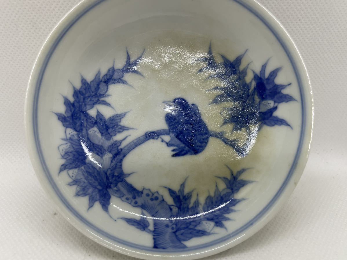 皿□安南呉須魚紋 染付 青華 花唐草 古玩 唐物 中国