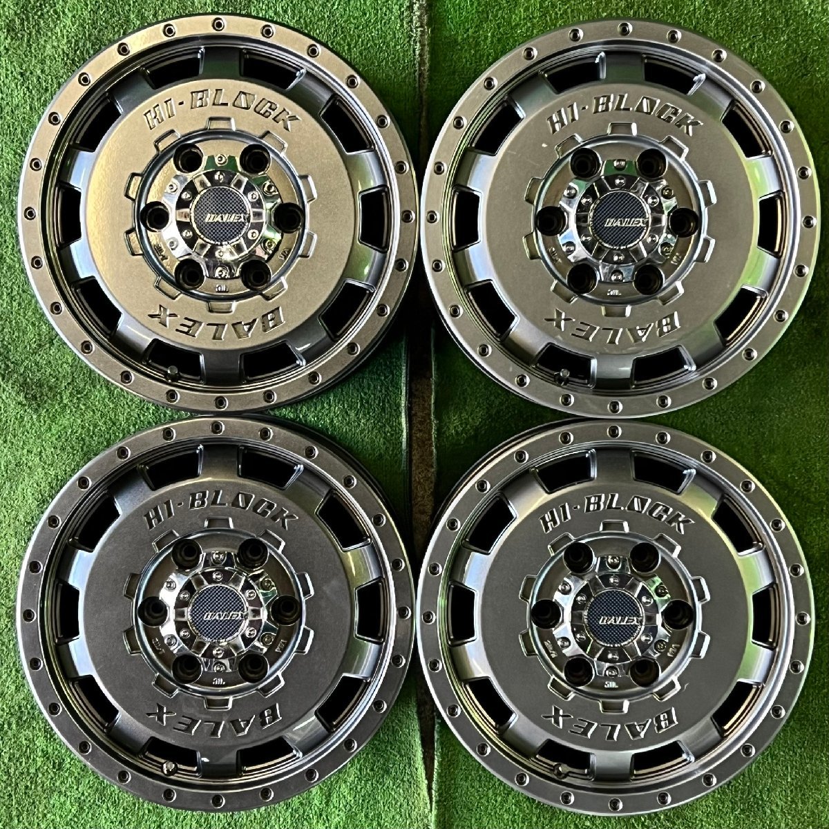 ★【200系ハイエースオーナー様必見！】HI-BLOCK BALEX(バレックス) 15インチ×6J+33 139.7/6H 中古４本セット 札幌東区 店頭引取りOK★