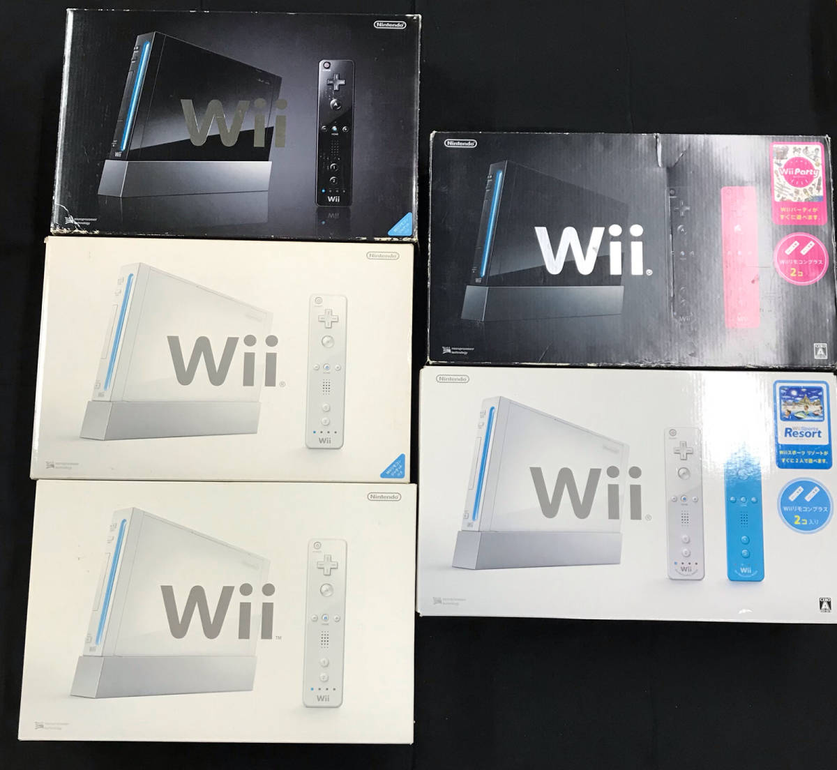 gp616 送料無料！動作品 Wii 本体 まとめ 5点セット 白×3 黒×2