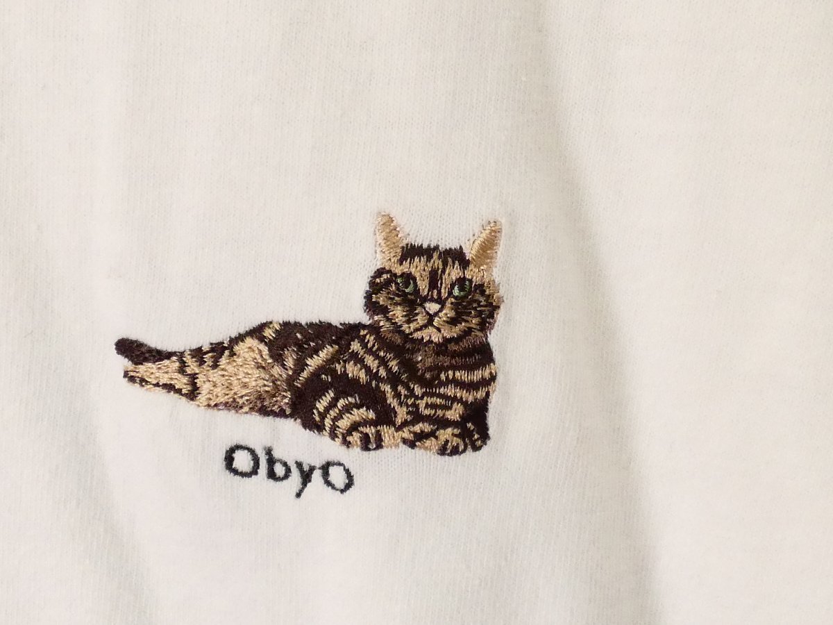 ナナナサーカ 77circa（obyo）猫刺繍 オーバーシルエット 半袖Tシャツ 