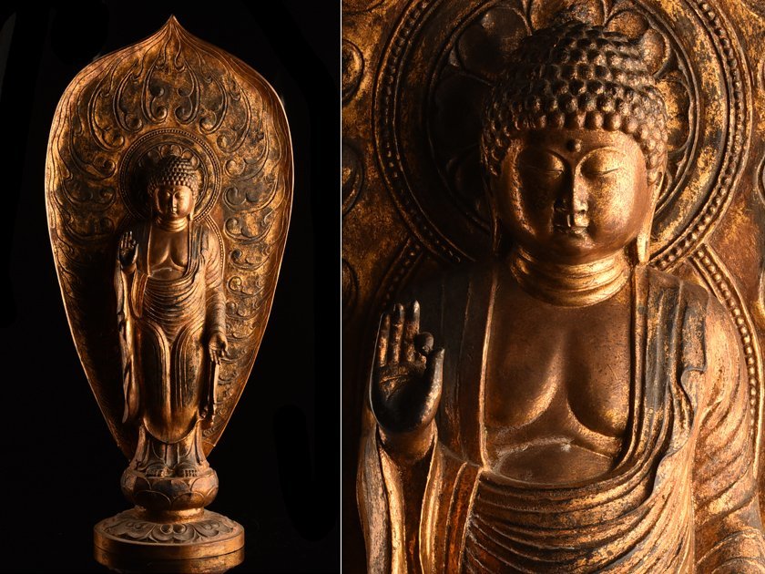 流】仏教美術 時代鍍金銅特大阿弥陀如来像 高90cm TJ957◎ - Yahoo