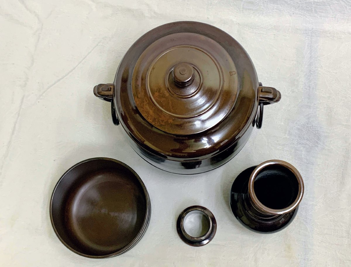 850 擂茶 累座 唐銅皆具 金谷浄雲 茶道 水指 杓