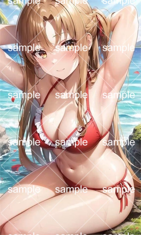 ※結城明日奈、アスナ（ＳＡＯ ） 水着 ビキニ 1115※超厚手/大判タオル&バスタオル/毛布/タペストリー※超大100×50cm