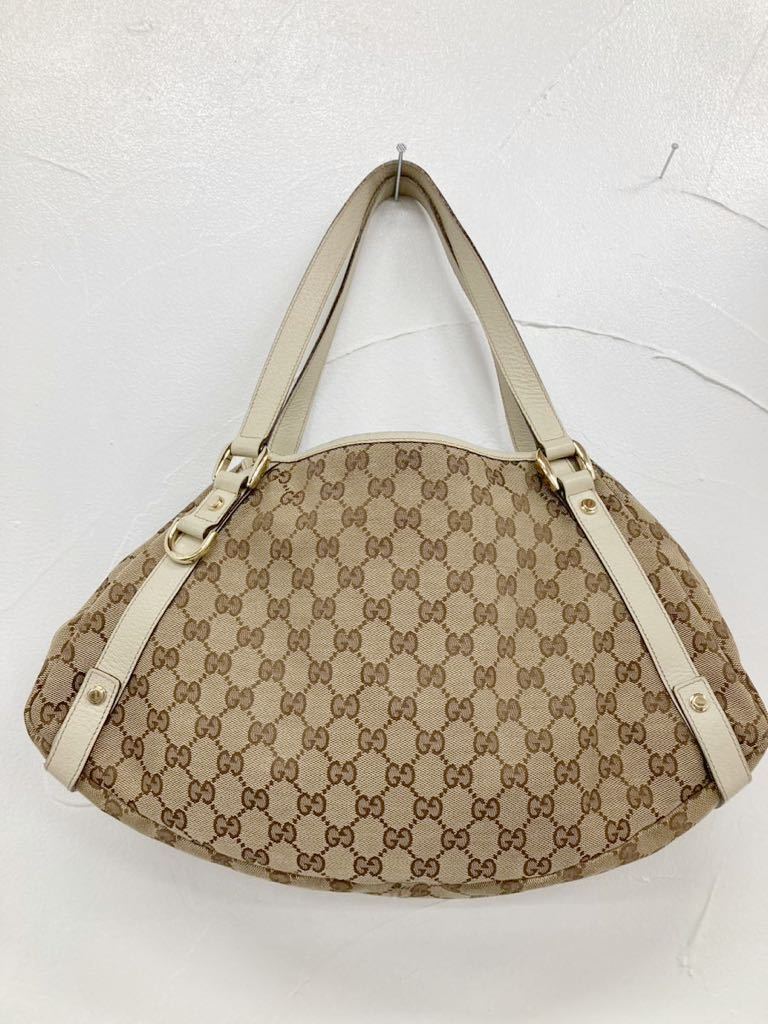 グッチ GUCCI GGキャンバス トートバッグ レディース ブラウン ブラック GG バッグ ハンドバッグ レザー 大容量 美品級 希少 レザートートバッグ (グッチ)