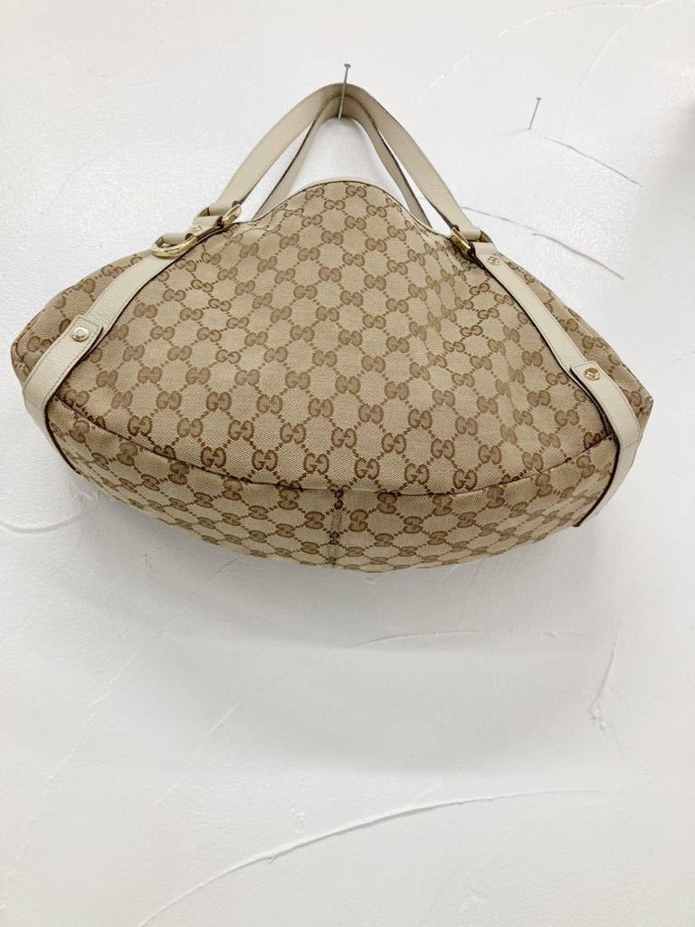 グッチ GUCCI GGキャンバス トートバッグ レディース ブラウン ブラック GG バッグ ハンドバッグ レザー 大容量 美品級 希少 レザートートバッグ (グッチ)