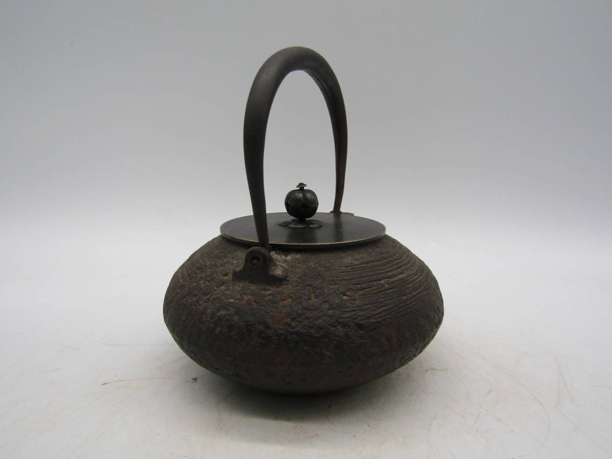 鉄瓶 古作 算盤形 龍文堂造 煎茶道具 (亀文堂 金寿堂 龍文堂