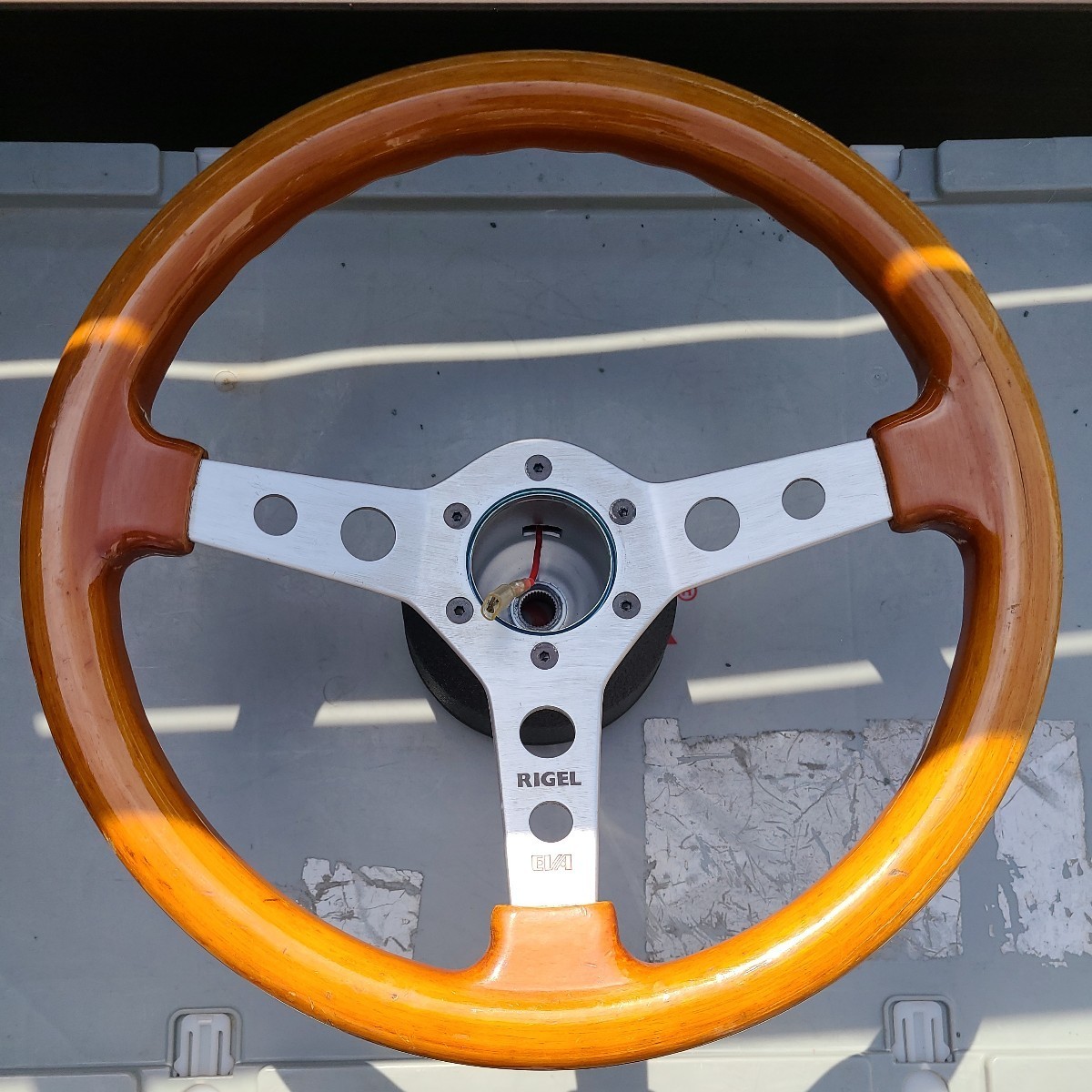 当時の品物 ウッドステアリング☆RIGEL EVA☆ リゲル エバ ☆旧車 