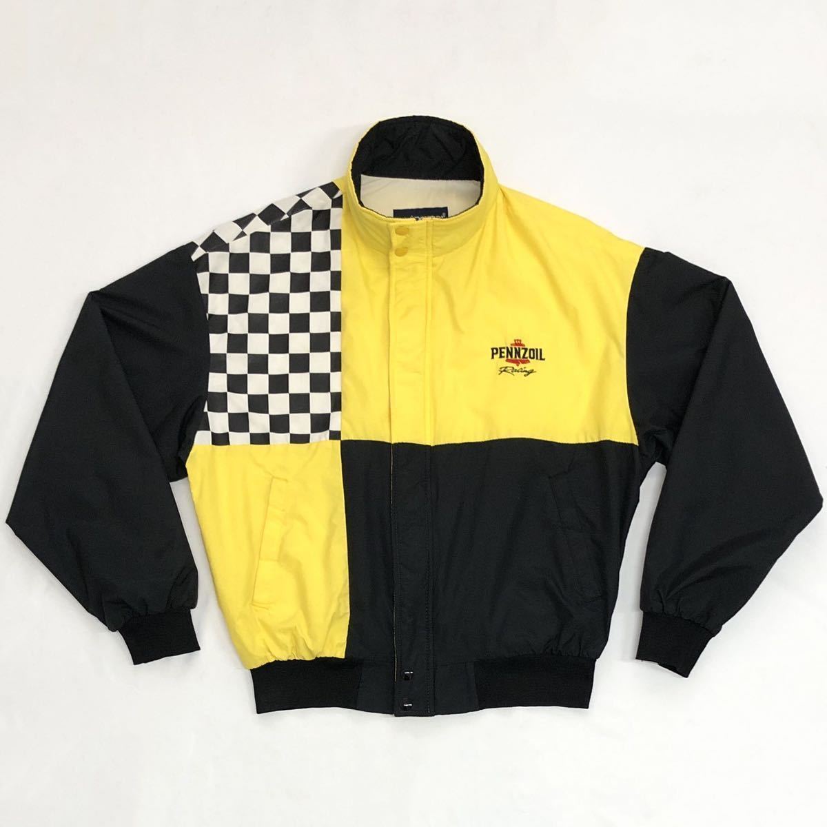 1990s【Swingster】”PENNZOIL Racing” 薄手ナイロンレーシングジャケット Mサイズ USA製/スイングスター ペンズオイルペンゾイルブルゾン