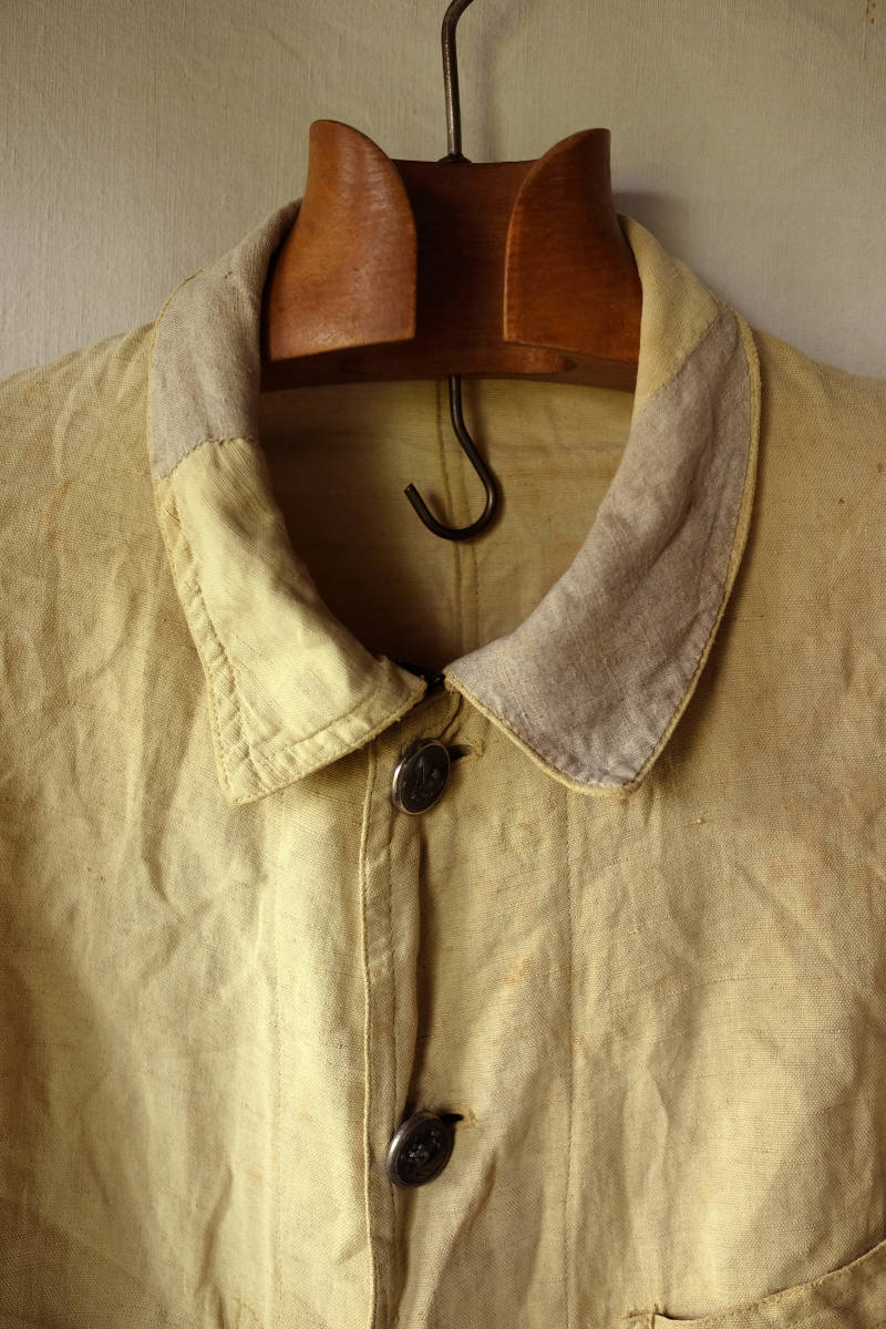 1910's 1920's フランス ヴィンテージ リネンハンティングジャケット