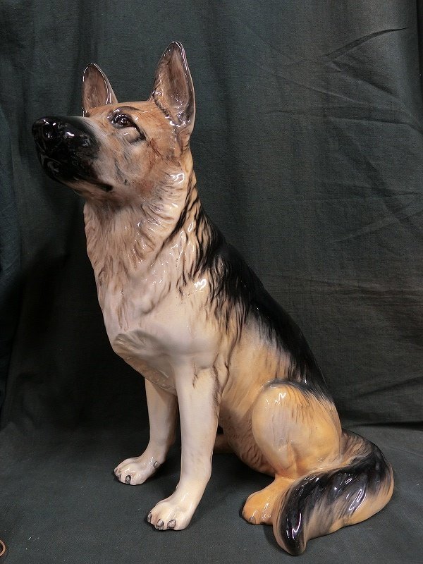 A4954 英国ロイヤルドルトン シェパード 犬像 オブジェ 西洋陶器