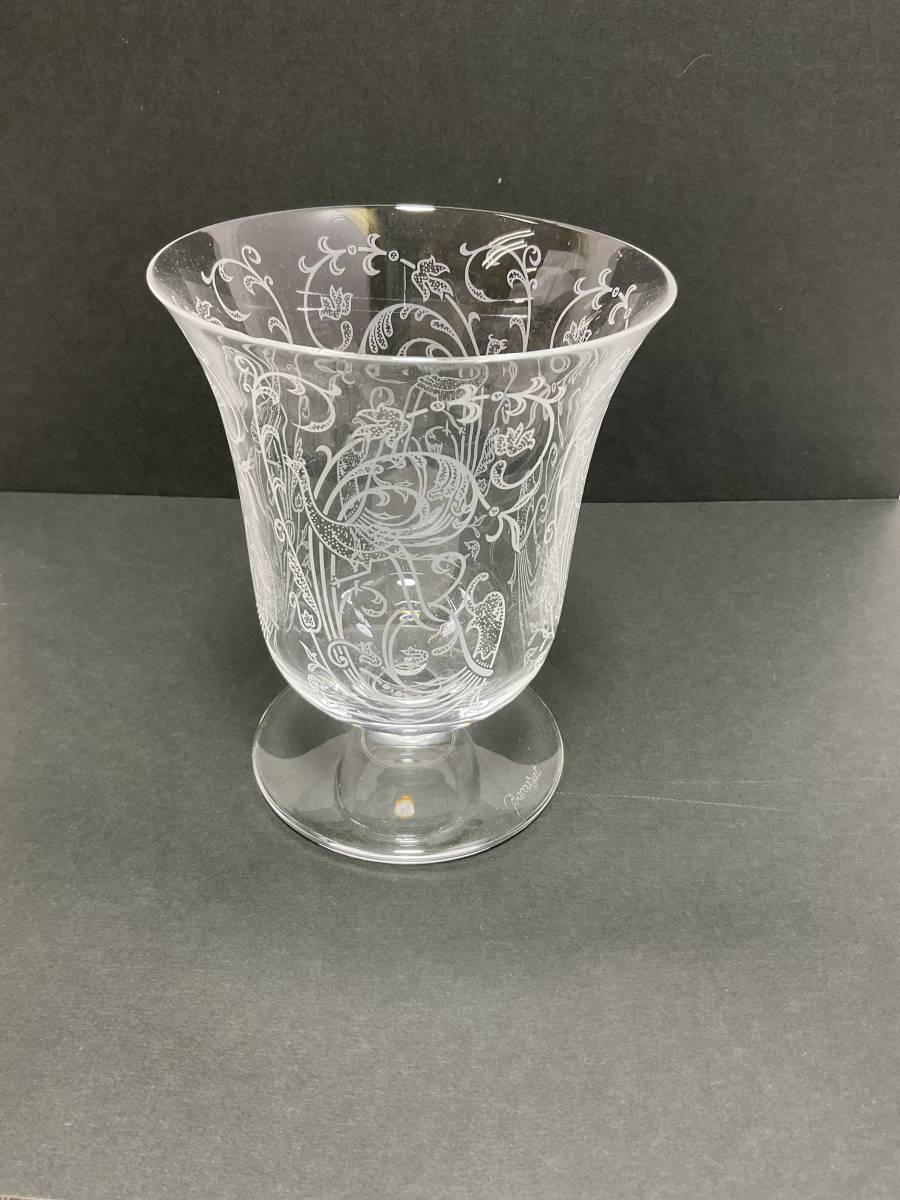 ○Baccarat バカラ 園の鳥パルメ 花瓶 フラワーベース ワケ有 バカラ