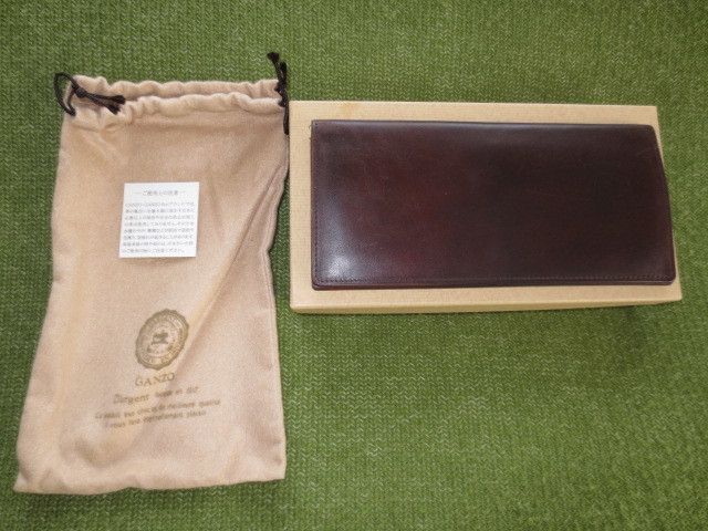 【元箱有り　良好】GANZO　二つ折り財布　HORWEEN　CORDOVAN　ダークブラウン　オリジナル袋付属　