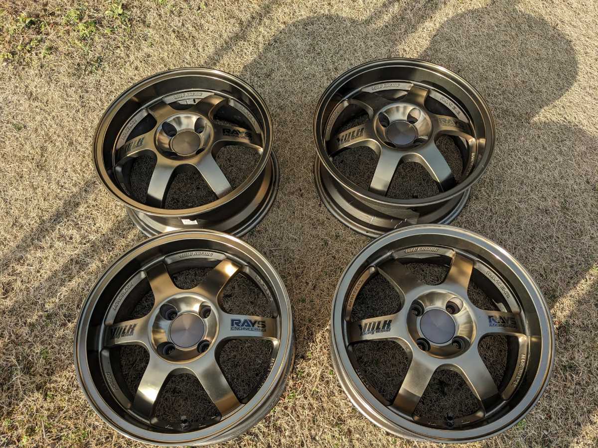 レイズ RAYS TE37 CUP ブロンズ 15インチ 4本 センターキャップ付き 美 