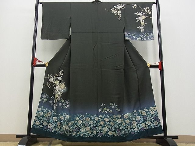 着物屋ほのか□訪問着 辻が花 手描き 暈し染め 逸品 ck1158 暈し染め